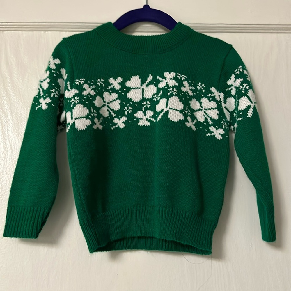 Kids’ Shamrock Sweater St. Patrick’s Day 4T